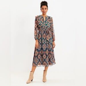 LOFT Multicolor Long Sleeve Dress